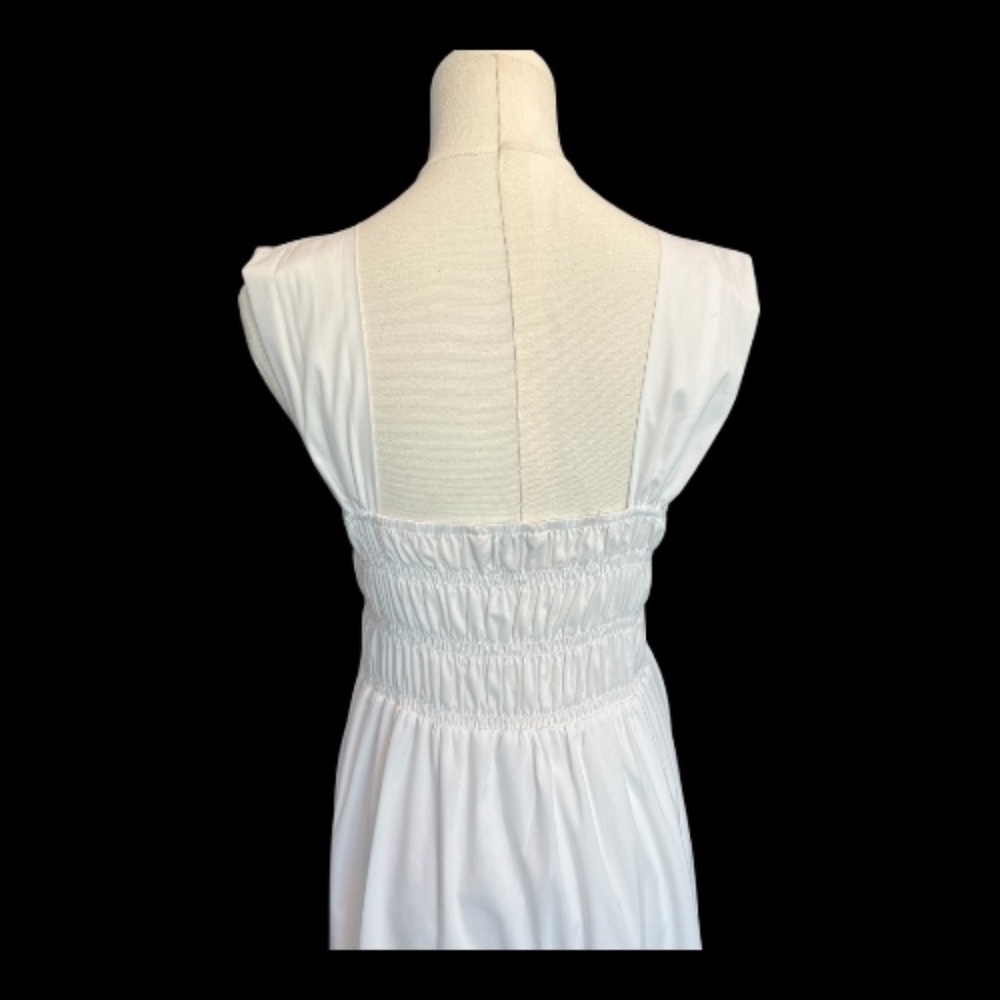 🆕 🤍✨ NWOT NANETTE LEPORE White Sleeveless Ruched Midi Dress | Sz 8 - Picture 6 of 9